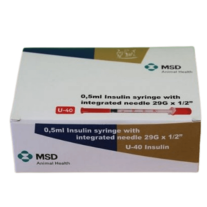 Home msd insulin u 40 syringes 0.5ml 29g x 1/2" with integrated needle box of 30 0.5ml
